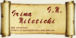 Irina Mileticki vizit kartica